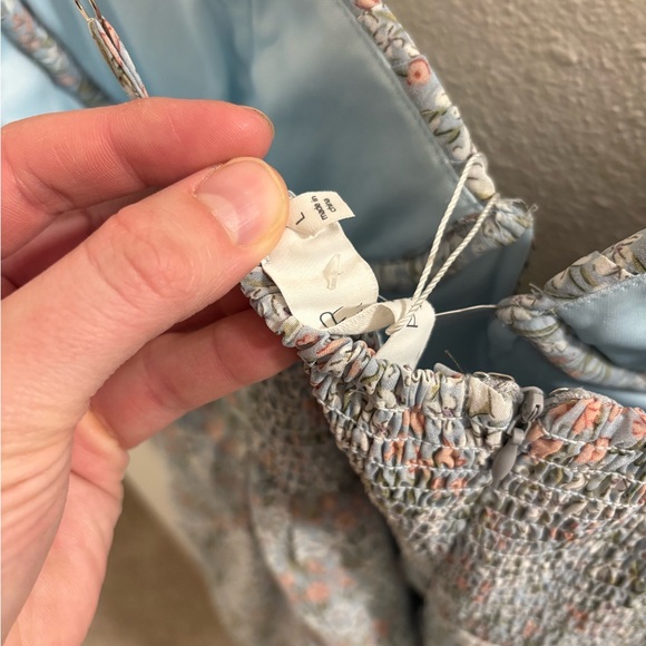 ASTR Pastel Blue Floral Maxi Dress with Ruffle Straps - Picture 11 of 11